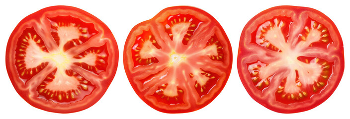 PNG Fresh sliced tomatoes vibrant, element set on transparent background