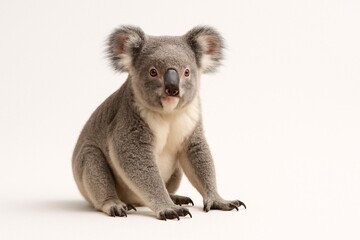Fototapeta premium Cute Koala on Neutral Background - Australian Wildlife Photography