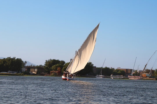 ナイル川に浮かぶファルーカ（felucca）