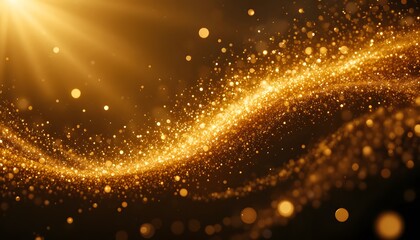 Abstract Golden Particles with Shimmering Dust Trails