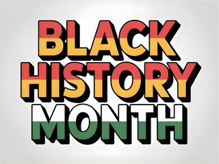 Eye-catching 3D-style text design where Black History Month