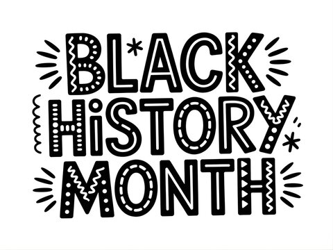 Black History Month with uneven strokes and playful doodle accents