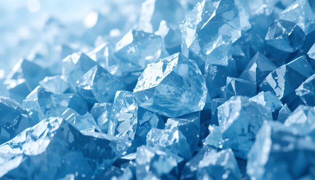 Abstract Ice Crystal Shards with Sharp Reflective Surfaces