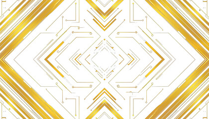Digital techno pattern with gold gradient transparent background