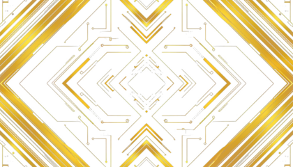Digital techno pattern with gold gradient transparent background