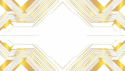 Golden gradient tech design transparent PNG overlay