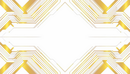 Golden gradient tech design transparent PNG overlay