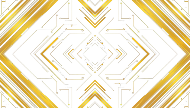 Digital techno pattern with gold gradient transparent background - Powered by Adobe