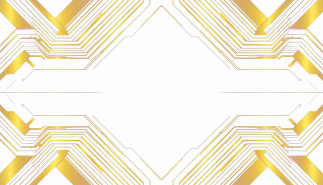 Golden gradient tech design transparent PNG overlay