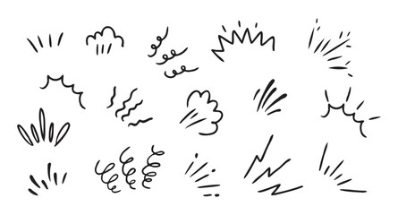 Hand-drawn Comic Style Visual Effect Doodles Collection