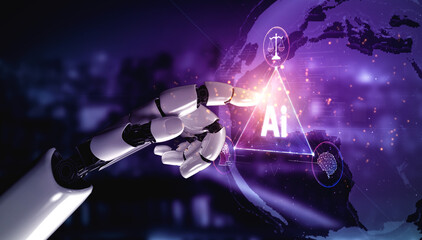 Obraz premium AI brain processes big data with generative AI, LLMs, and machine learning to support business decisions, prompt engineering, and future agentic artificial intelligence systems. spline