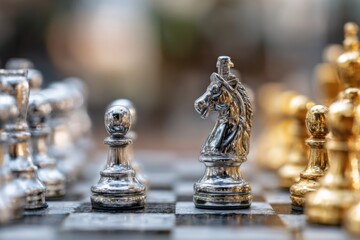 Closeup of Chess Pieces During Match