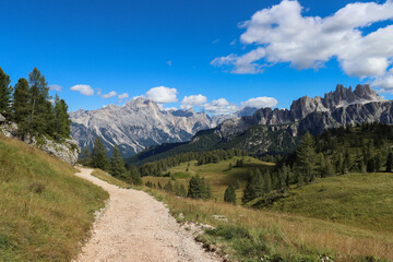 Mountain road in the alps (Dolomites)