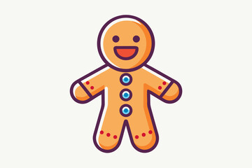 Classic Gingerbread Man Icon for Christmas Baking Designs