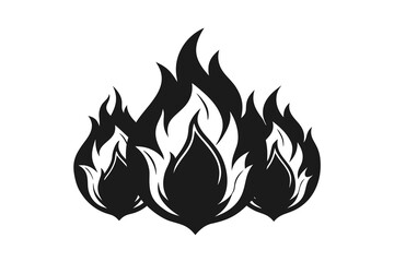 Cluster of Flames Icon for Fire and Energy Concepts