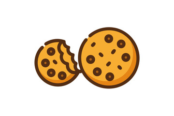 Cookie Bite Trail Icon for Sweet Dessert Illustration