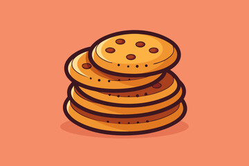 Cookie Stack Icon for Delicious Sweet Dessert Graphics