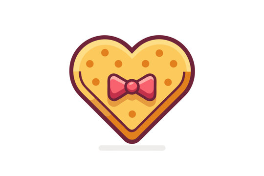 heart shaped cookie with dotted icing sweet dessert icon