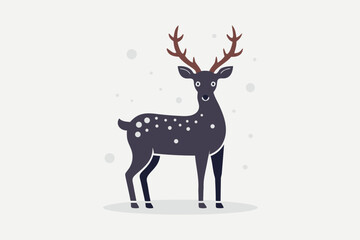 Single reindeer elegant standing Christmas animal outline icon
