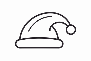 Simple line art Santa hat winter festive headwear icon