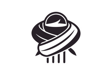 wrapped scarf icon minimal looped cozy winter clothing design