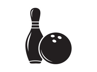 black and white bowling ball and pins