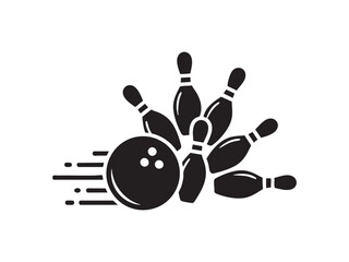 black and white bowling ball and pins