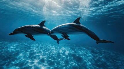 Obraz premium underwater photography of wild dolphins
