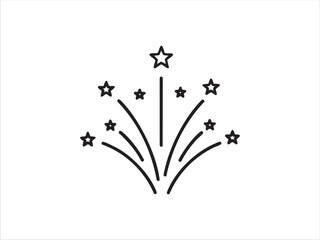 Fireworks stars outline icon. linear style sign for mobile concept and web design. Party firework bursting simple line vector icon. Symbol, logo illustration. Pixel perfect vector graphics