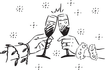 Raise a glass in celebration A joyful toast with sparkling glasses for every occasion