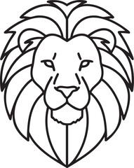 Lion head line icon, outline vector sign, linear pictogram isolated on white. Symbol, logo illustration