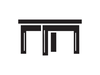 Table icon vector, filled flat sign, solid pictogram isolated on white. Symbol, logo illustration. Pixel perfect