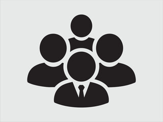 people icon vector black on white