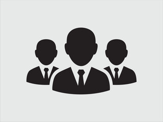 people icon vector black on white