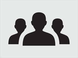 people icon vector black on white