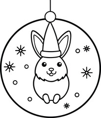 Minimalist line art rabbit vector illustration scalable eps icon for adorable easter and spring designs