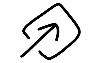 Obraz premium Hand Drawn Arrow Entering Box or Input Square Doodle Vector