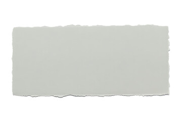 Obraz premium Torn piece of light gray paper isolated on white background