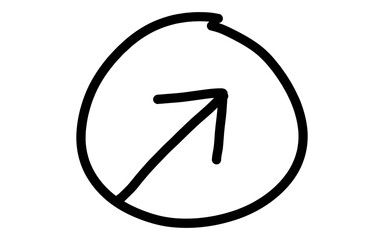 Hand Drawn Simple Circular Loop Arrow Doodle Vector Icon