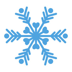 Snowflake hand drawing blue element