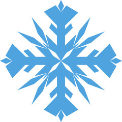 Snowflake hand drawing blue element
