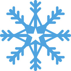 Snowflake hand drawing blue element
