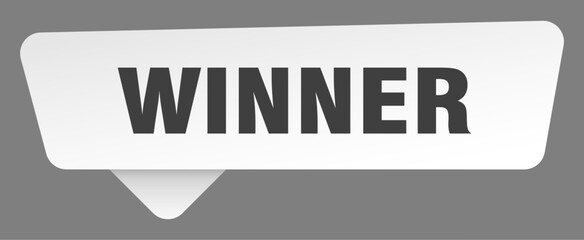 winner sign. winner white sticker isolated on gray background