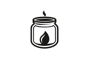 Candle in glass jar icon minimal container for home d�cor