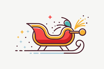 Obraz premium sleigh with spark trails icon leaving magical spark trail behind