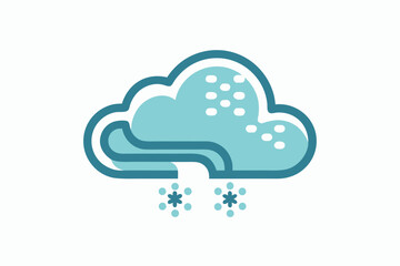 snowfall cloud icon small snow falling from simple cloud