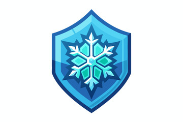 snowflake shield icon protective shield decorated with snowflake motif