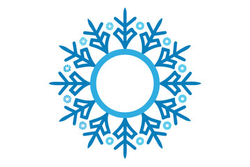 snowflake pattern frame icon circular border made of snowflakes