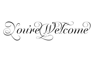 You're Welcome - 手書き風の筆記体で書いたYou're Welcome（どういたしまして）の文字（カリグラフィー）
