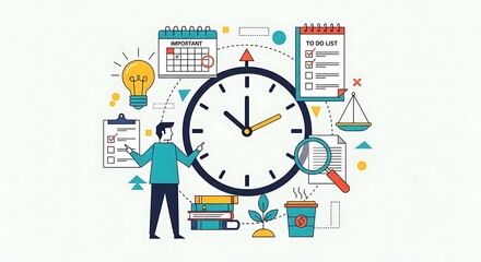 Time Management and Productivity - A Visual Representation of Efficiency.